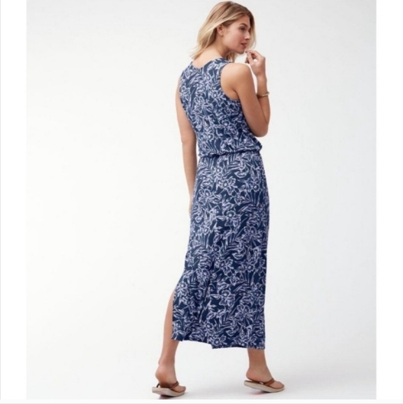 Tommy Bahama Mar-A-Sketch Maxi Dress Tropical Floral Viscose Blue White Sz Small - Picture 13 of 13